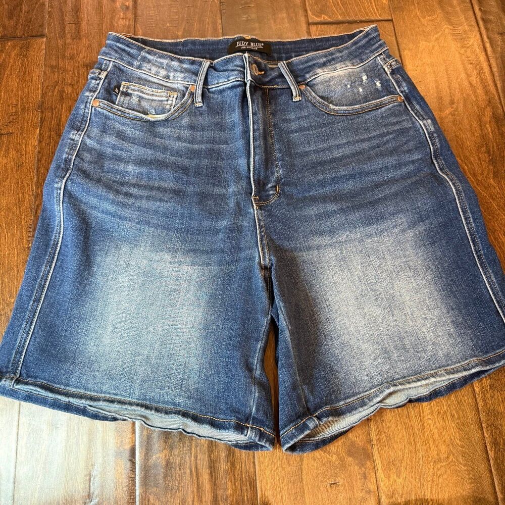 Judy Blue High Waist Dark Denim Shorts Stretch size 1XL Classic